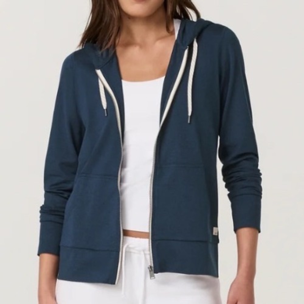 Vuori Halo Performance Hoodie 2.0 Navy Blue Heather Zip Up VW201 XL